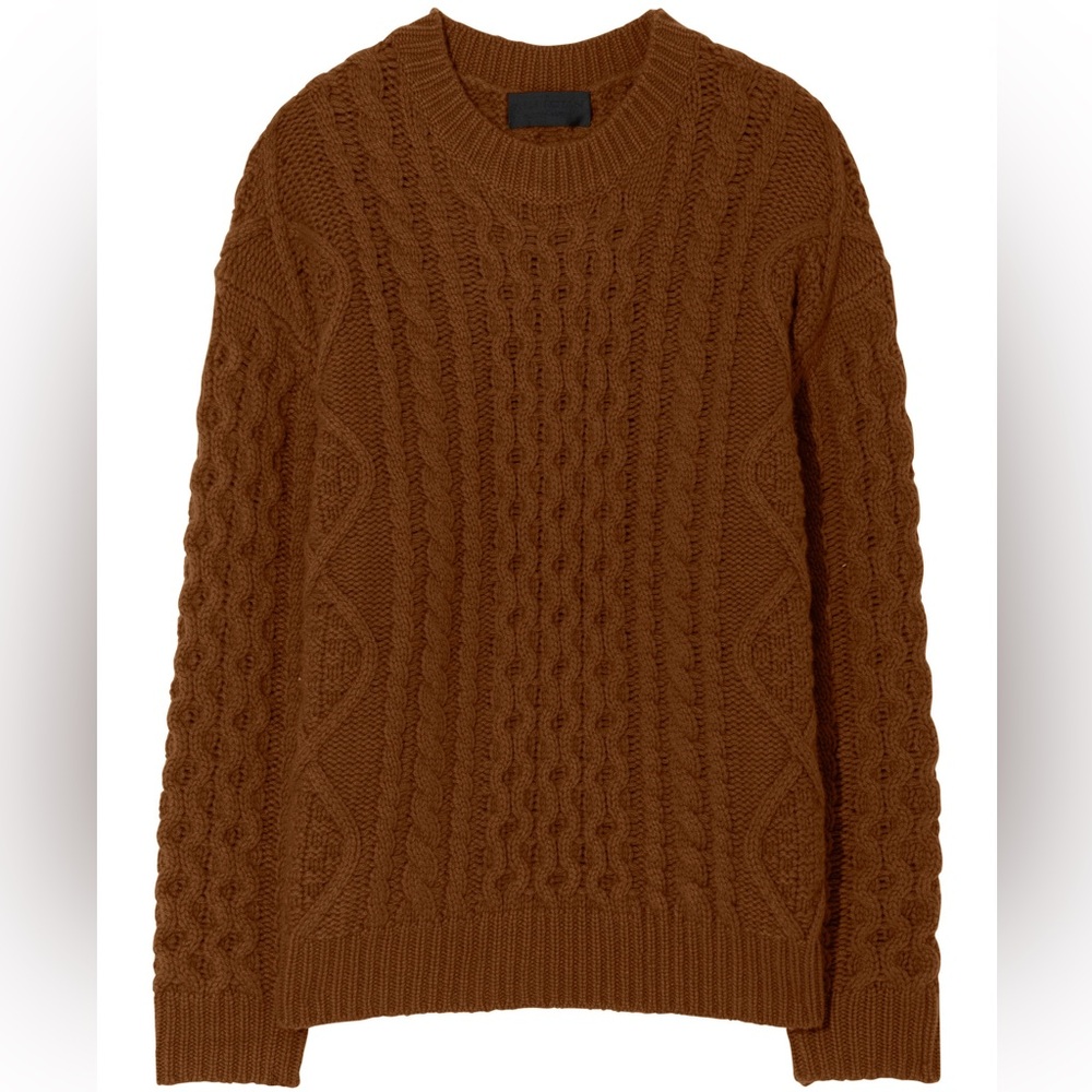 NEW: Nili Lotan Georgie Cashmere Cable Knit Sweater - US L